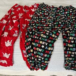 Women’s Holiday Pajama Pants - Red Polar Bear & Black Merry Print